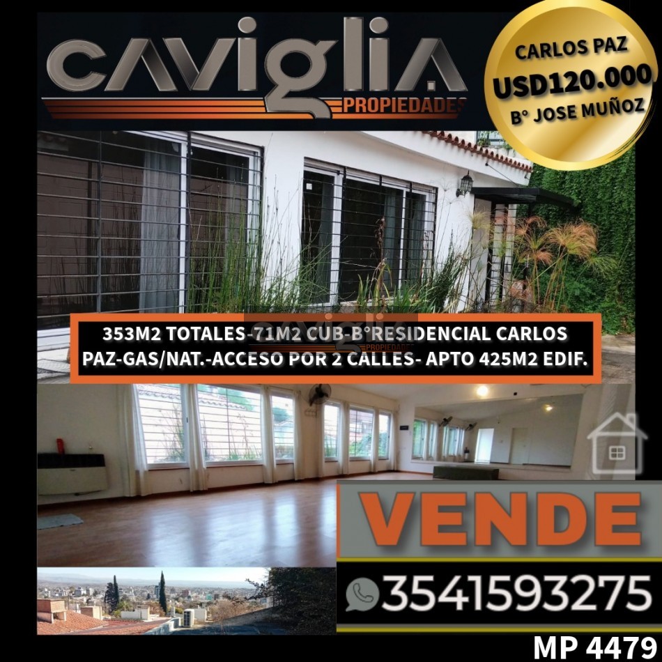 VENTA SALON COMERCIAL/CASA A POCAS CUADRAS CENTRO VILLA CARLOS PAZ